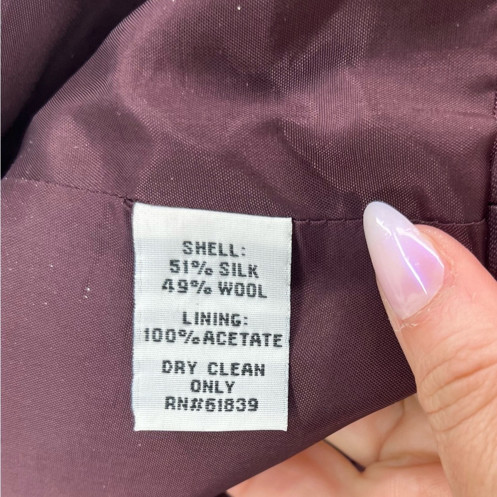 Rickie Freeman Teri Jon Beaded Silk Burgundy Wine Full Length Evening Dress 12 - Picture 15 of 15
